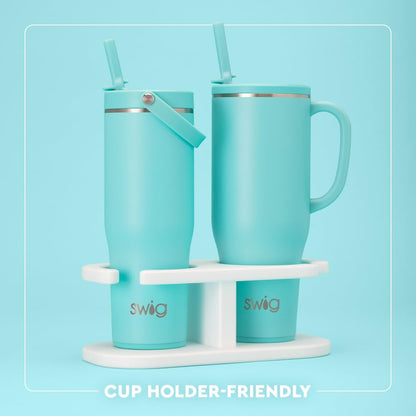 30oz Leakproof To-Go Tumbler with Handle, Sage Mist | Leakproof Lid - Triple Insulated Stainless Steel - Handle & Straw Included - Cup Holder Friendly - Dishwasher Safe
