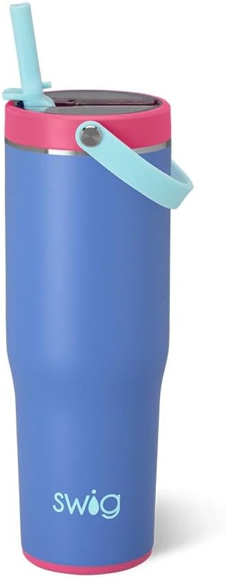 30oz Leakproof To-Go Tumbler with Handle, Sage Mist | Leakproof Lid - Triple Insulated Stainless Steel - Handle & Straw Included - Cup Holder Friendly - Dishwasher Safe