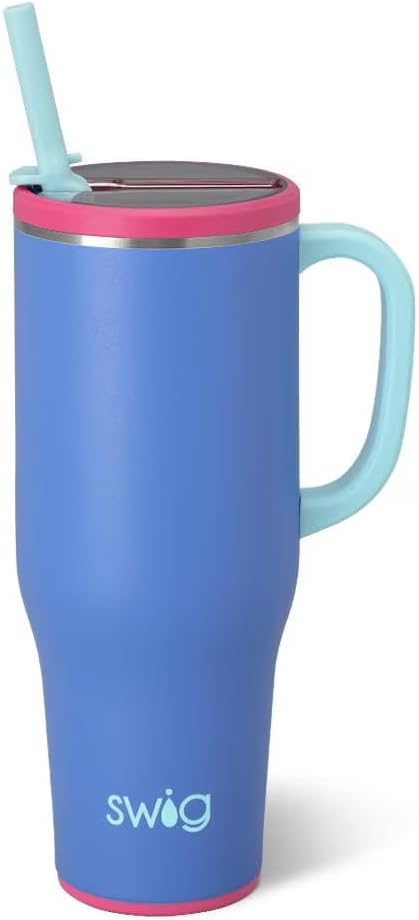 30oz Leakproof To-Go Tumbler with Handle, Sage Mist | Leakproof Lid - Triple Insulated Stainless Steel - Handle & Straw Included - Cup Holder Friendly - Dishwasher Safe