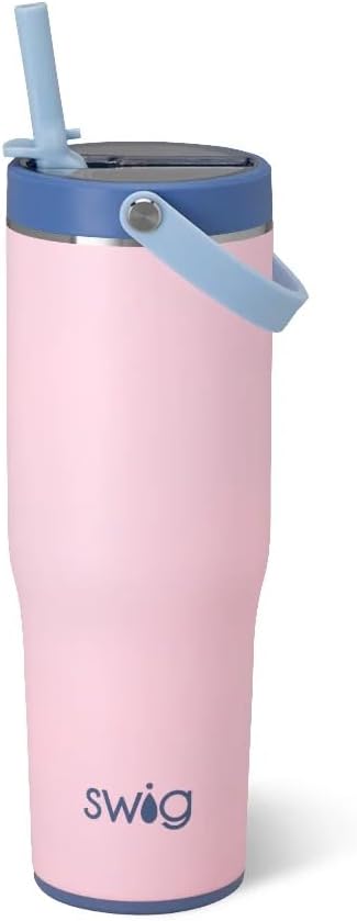 30oz Leakproof To-Go Tumbler with Handle, Sage Mist | Leakproof Lid - Triple Insulated Stainless Steel - Handle & Straw Included - Cup Holder Friendly - Dishwasher Safe