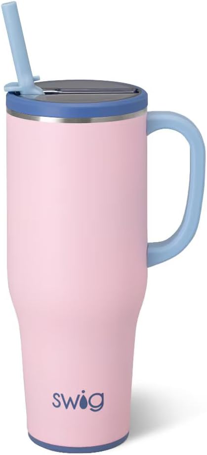 30oz Leakproof To-Go Tumbler with Handle, Sage Mist | Leakproof Lid - Triple Insulated Stainless Steel - Handle & Straw Included - Cup Holder Friendly - Dishwasher Safe