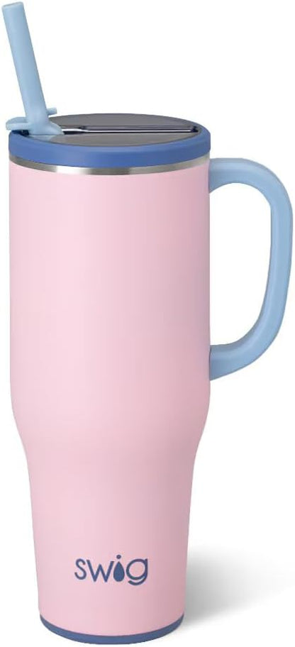 30oz Leakproof To-Go Tumbler with Handle, Sage Mist | Leakproof Lid - Triple Insulated Stainless Steel - Handle & Straw Included - Cup Holder Friendly - Dishwasher Safe