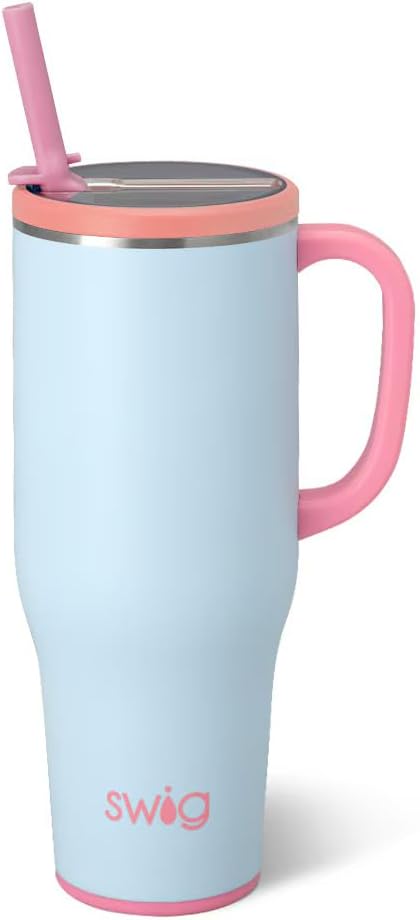 30oz Leakproof To-Go Tumbler with Handle, Sage Mist | Leakproof Lid - Triple Insulated Stainless Steel - Handle & Straw Included - Cup Holder Friendly - Dishwasher Safe