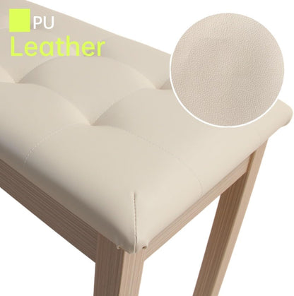 Solid Wood Piano Bench with Storage, Piano Stool and Padded Cushion, Keyboard Bench with Bookcase, Piano Chair and Piano Seat with High-Density Sponges.