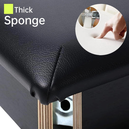 Solid Wood Piano Bench with Storage, Piano Stool and Padded Cushion, Keyboard Bench with Bookcase, Piano Chair and Piano Seat with High-Density Sponges.