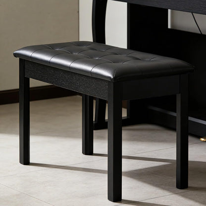 Solid Wood Piano Bench with Storage, Piano Stool and Padded Cushion, Keyboard Bench with Bookcase, Piano Chair and Piano Seat with High-Density Sponges.