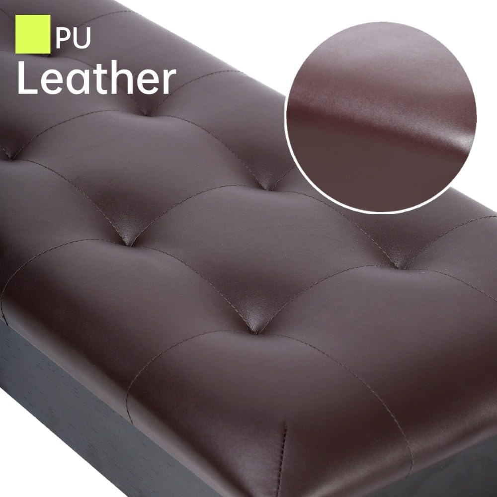 Solid Wood Piano Bench with Storage, Piano Stool and Padded Cushion, Keyboard Bench with Bookcase, Piano Chair and Piano Seat with High-Density Sponges.