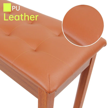 Solid Wood Piano Bench with Storage, Piano Stool and Padded Cushion, Keyboard Bench with Bookcase, Piano Chair and Piano Seat with High-Density Sponges.