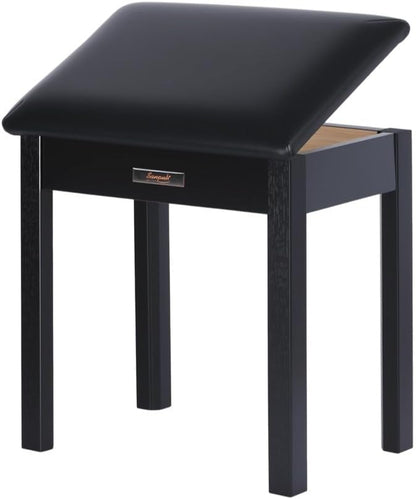 Solid Wood Piano Bench with Storage, Piano Stool and Padded Cushion, Keyboard Bench with Bookcase, Piano Chair and Piano Seat with High-Density Sponges.