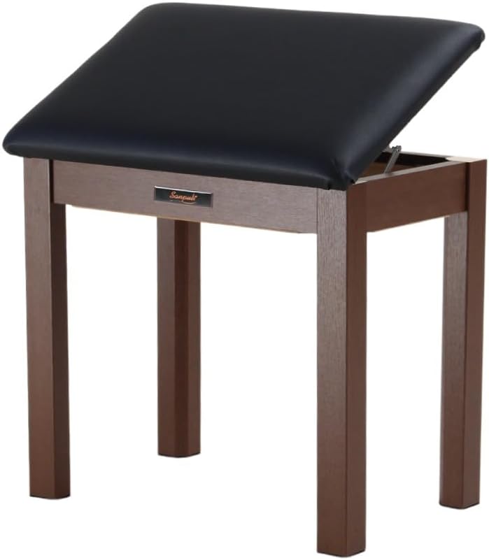 Solid Wood Piano Bench with Storage, Piano Stool and Padded Cushion, Keyboard Bench with Bookcase, Piano Chair and Piano Seat with High-Density Sponges.