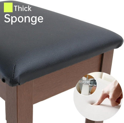 Solid Wood Piano Bench with Storage, Piano Stool and Padded Cushion, Keyboard Bench with Bookcase, Piano Chair and Piano Seat with High-Density Sponges.