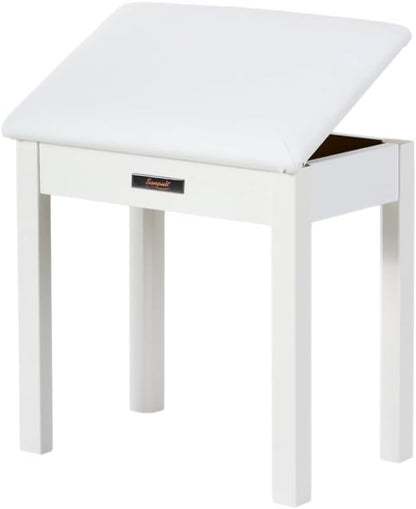 Solid Wood Piano Bench with Storage, Piano Stool and Padded Cushion, Keyboard Bench with Bookcase, Piano Chair and Piano Seat with High-Density Sponges.