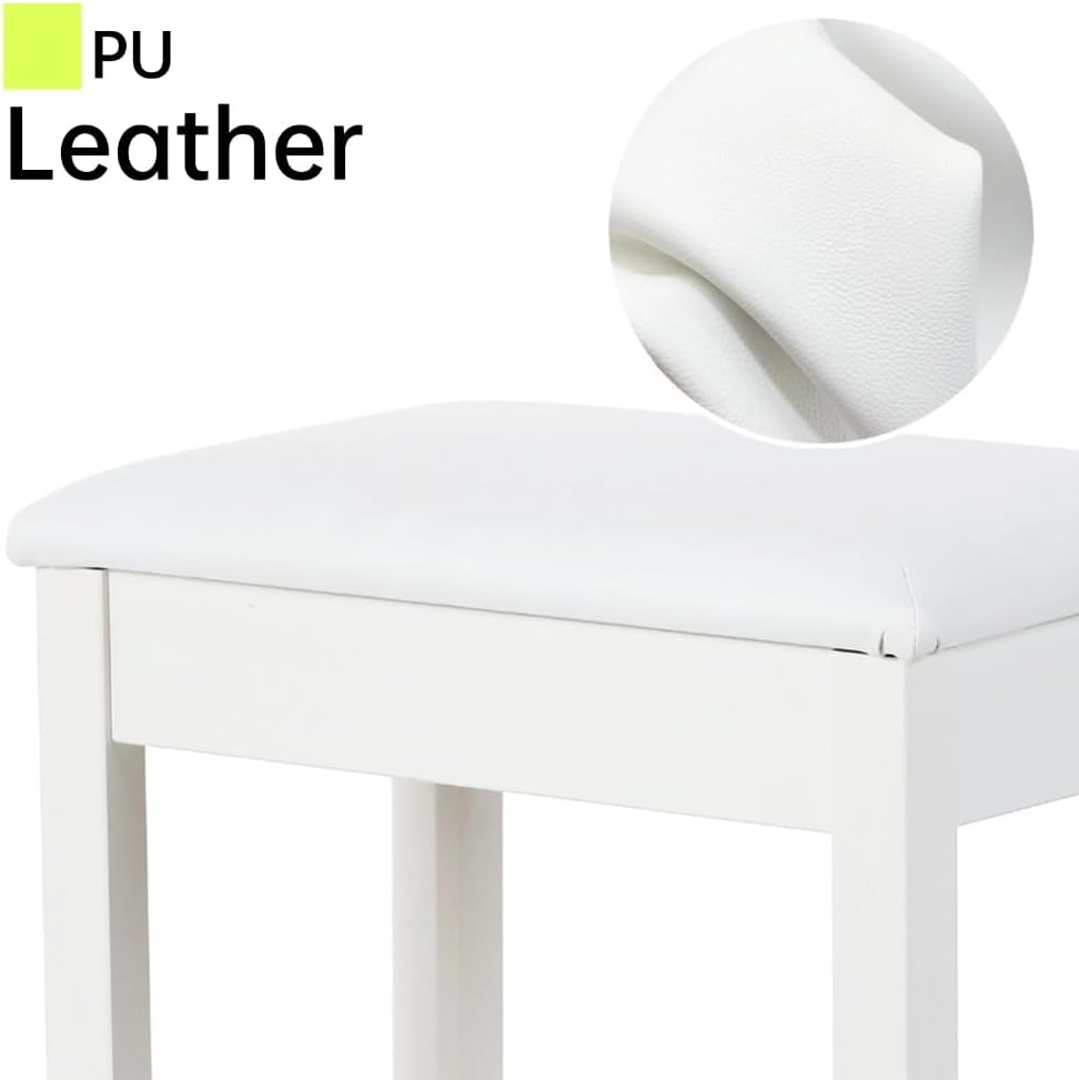 Solid Wood Piano Bench with Storage, Piano Stool and Padded Cushion, Keyboard Bench with Bookcase, Piano Chair and Piano Seat with High-Density Sponges.