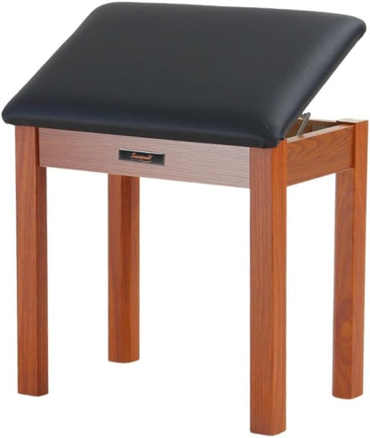 Solid Wood Piano Bench with Storage, Piano Stool and Padded Cushion, Keyboard Bench with Bookcase, Piano Chair and Piano Seat with High-Density Sponges.