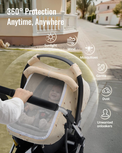 Muslin Baby Car Seat Cover, Infant Canopy, Agreeable Gray