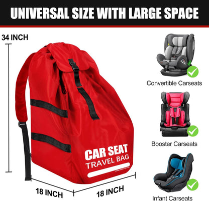 Car Seat Travel Bag for Airplane, Padded Strap Car Seat Bags for Air Travel