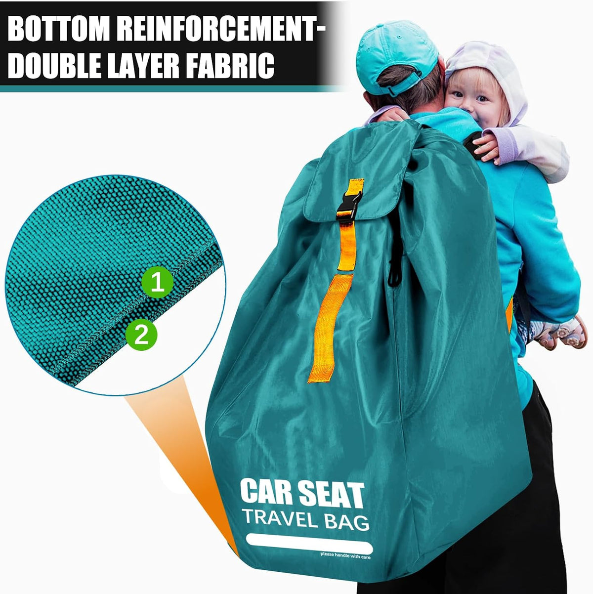 Car Seat Travel Bag for Airplane, Padded Strap Car Seat Bags for Air Travel