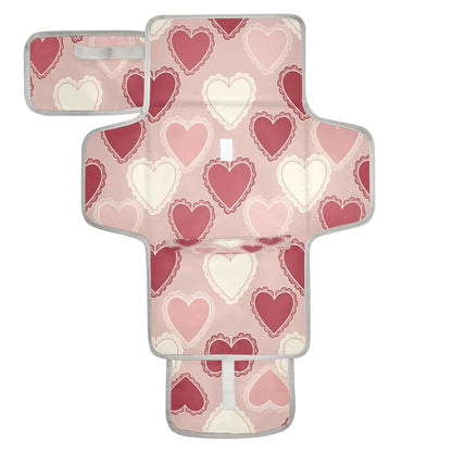 Hearts Portable Diaper Changing Pad Waterproof Changing Pads