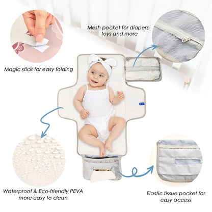 Hearts Portable Diaper Changing Pad Waterproof Changing Pads