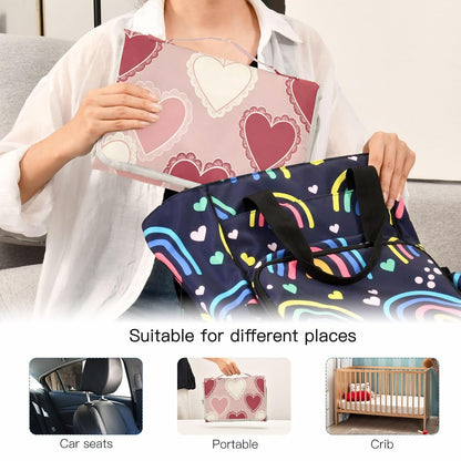 Hearts Portable Diaper Changing Pad Waterproof Changing Pads