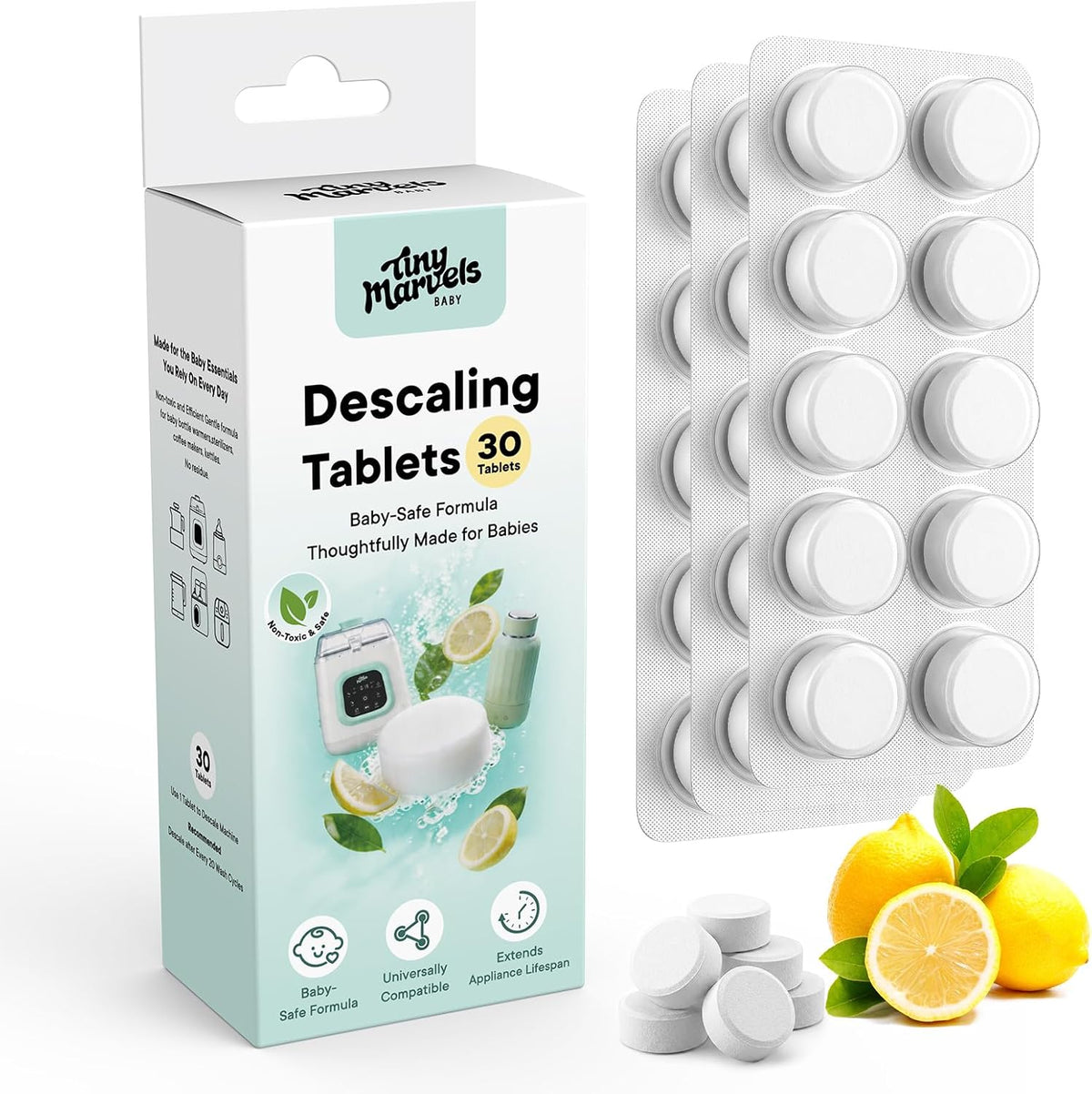 Tiny Marvels Powerful Descaling Tablets for Baby Bottle Washer