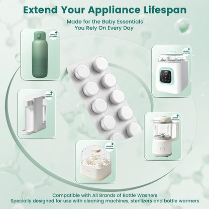 Tiny Marvels Powerful Descaling Tablets for Baby Bottle Washer