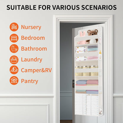 5-Tier Over the Door Nursery Organizer with 10 Mesh Pockets
