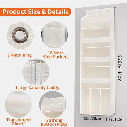 5-Tier Over the Door Nursery Organizer with 10 Mesh Pockets