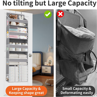 5-Tier Over the Door Nursery Organizer with 10 Mesh Pockets