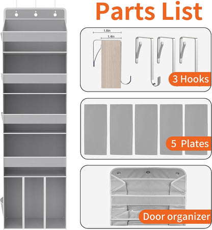 5-Tier Over the Door Nursery Organizer with 10 Mesh Pockets