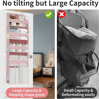 5-Tier Over the Door Nursery Organizer with 10 Mesh Pockets