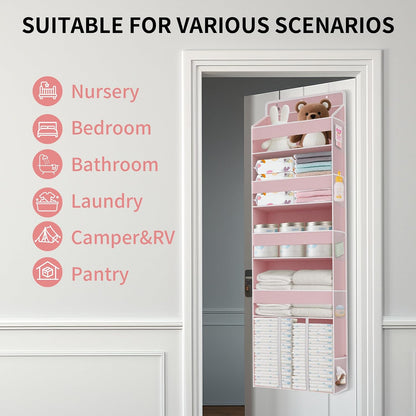 5-Tier Over the Door Nursery Organizer with 10 Mesh Pockets