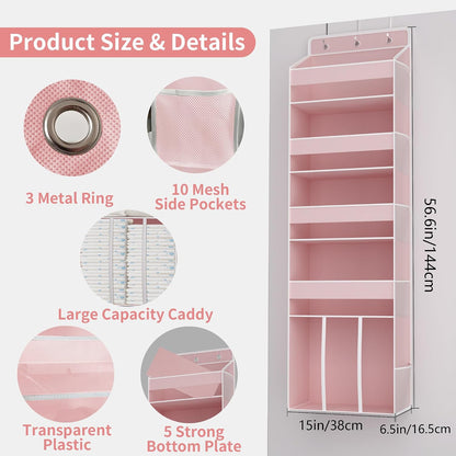 5-Tier Over the Door Nursery Organizer with 10 Mesh Pockets