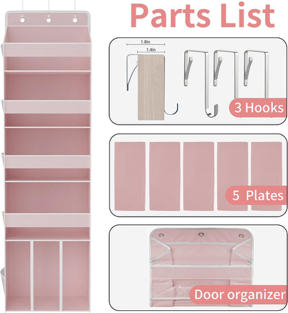 5-Tier Over the Door Nursery Organizer with 10 Mesh Pockets