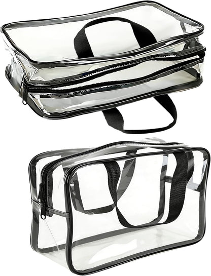 6 Pack Large Toy Storage Bags Clear Organizer Bags with Double Zipper