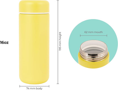 Vessel Ceramic Lined Travel Tumbler w/Splash Guard and Leak-Proof Lid (12oz, Sun Yellow)