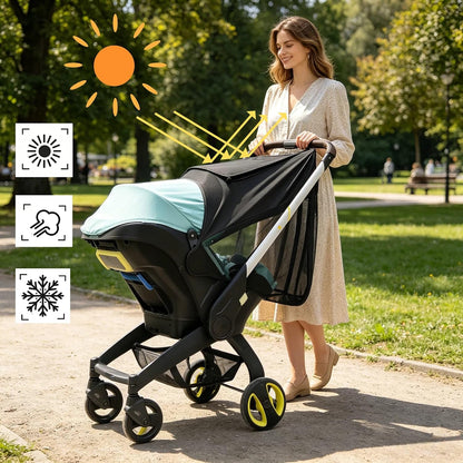 Sunshade Extension - Fits Doona Car Seat & Stroller, Easy Install Summer Baby Accessory | Compatible with Carseat | Car Seat Cover Attachment for Sun Protection
