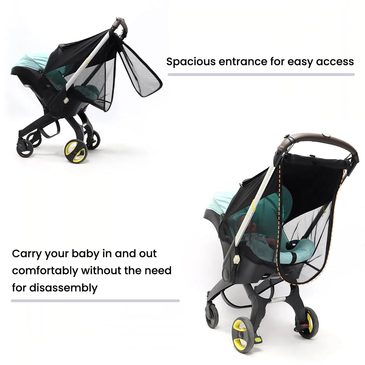 Sunshade Extension - Fits Doona Car Seat & Stroller, Easy Install Summer Baby Accessory | Compatible with Carseat | Car Seat Cover Attachment for Sun Protection