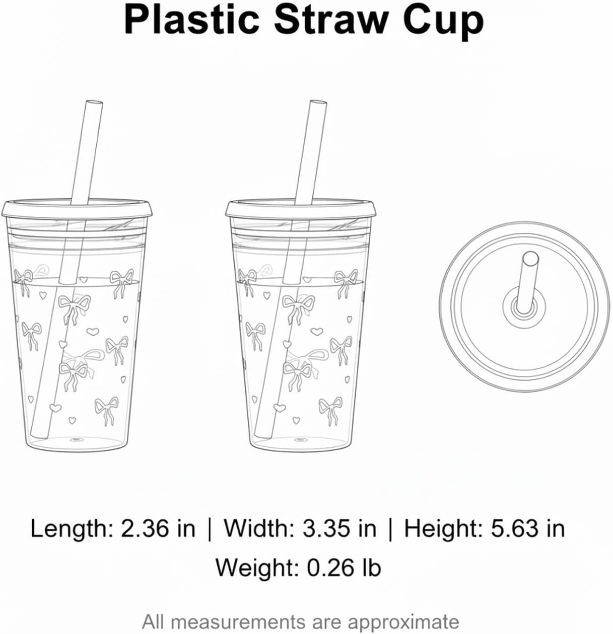 Plastic Straw Cup with Lid, 475ml Reusable Tumbler for Cold Beverages, Desk and Office Use (1 PC)