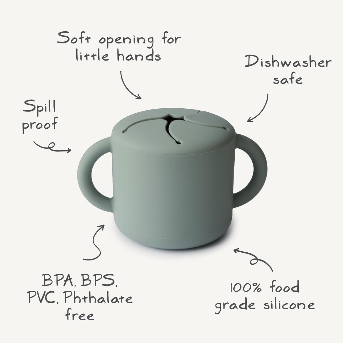 Silicone Snack Cup | Spill Proof Food Container (Whales)