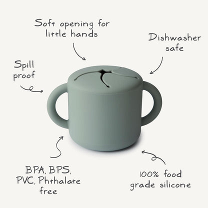 Silicone Snack Cup | Spill Proof Food Container (Whales)
