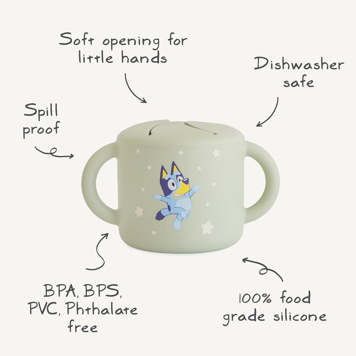 Silicone Snack Cup | Spill Proof Food Container (Whales)