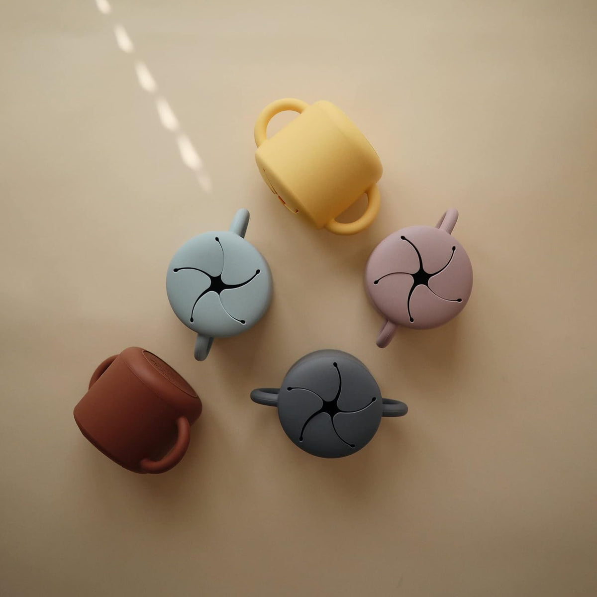 Silicone Snack Cup | Spill Proof Food Container (Whales)