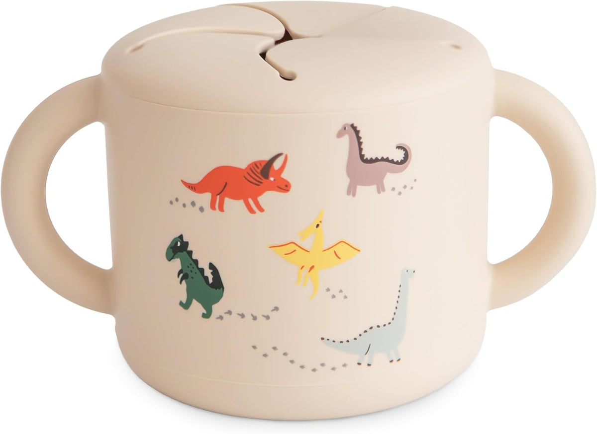 Silicone Snack Cup | Spill Proof Food Container (Whales)
