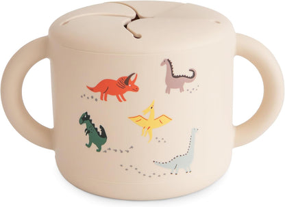 Silicone Snack Cup | Spill Proof Food Container (Whales)