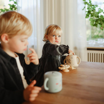 Silicone Snack Cup | Spill Proof Food Container (Whales)