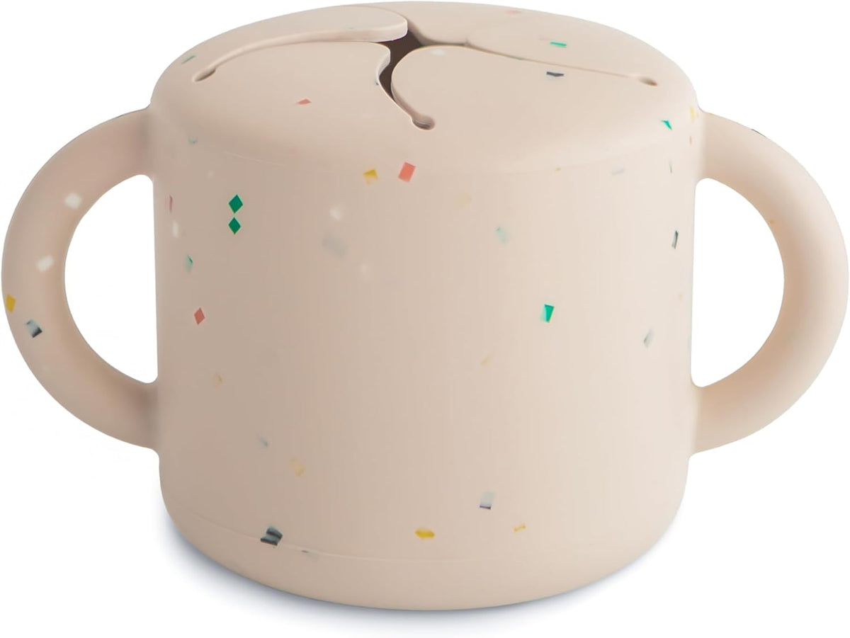Silicone Snack Cup | Spill Proof Food Container (Whales)