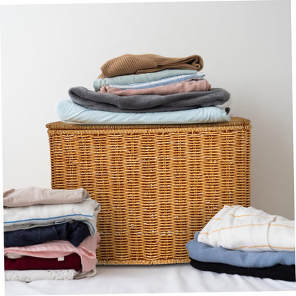 Portable Basket with Lid, Plastic Rectangular Organizer for Small Items