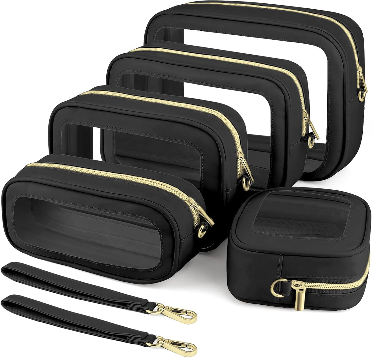 Clear Makeup Bags with Handles, TSA Approved Toiletry Bags, Diaper Bag Organizer Pouch, TPU Car Storage Organizer with Zippers, Waterproof Travel Organizer Bag for Women
