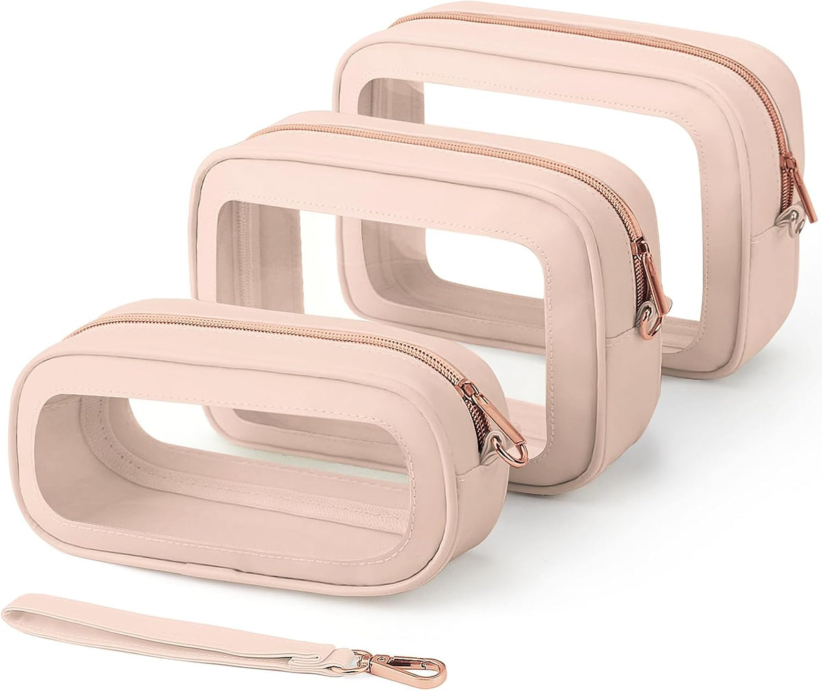 Clear Makeup Bags with Handles, TSA Approved Toiletry Bags, Diaper Bag Organizer Pouch, TPU Car Storage Organizer with Zippers, Waterproof Travel Organizer Bag for Women